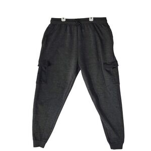 Mecca Mens 2X Cargo Sweatpants Charcoal Gray Heather Joggers RN114316 Fleece